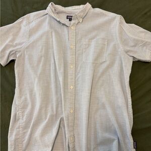 Patagonia Light Blue Striped Button Down Shirt